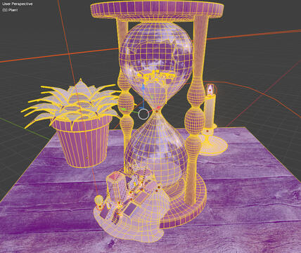 Wireframe of my render for a blender game jam
