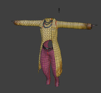 VRChat avatar clothing 2 wireframe